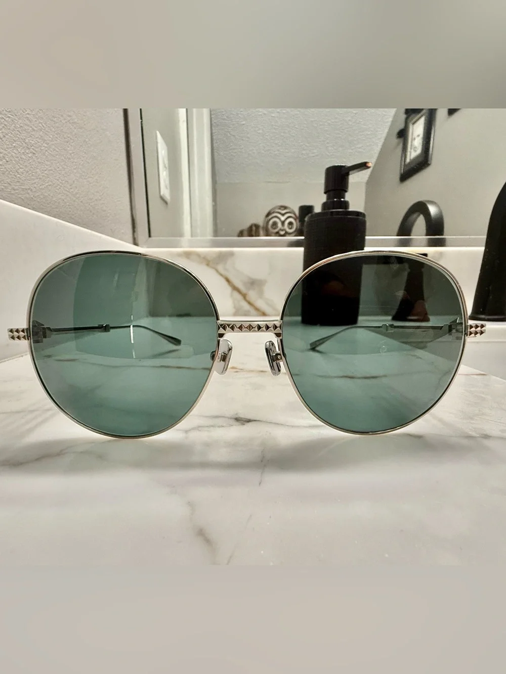 Valentino Silver Frame round Lens Women's Sunglasses 100% authentic please read